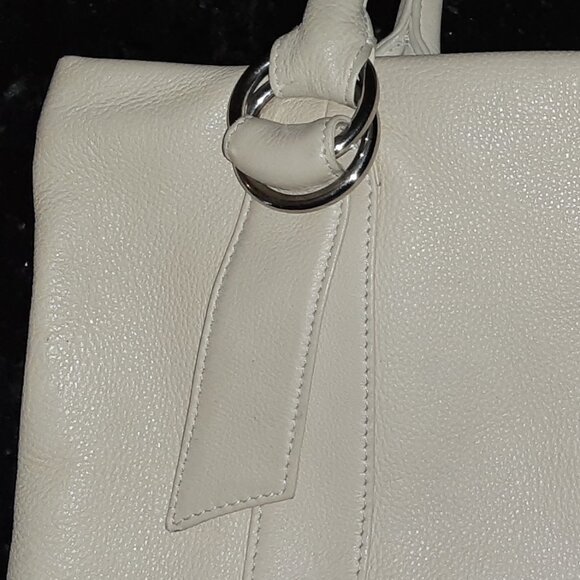 Express Design Studio * Buff Ecru Beige Cream Tan Purse * Soft Leather * VGUC * - Picture 3 of 12